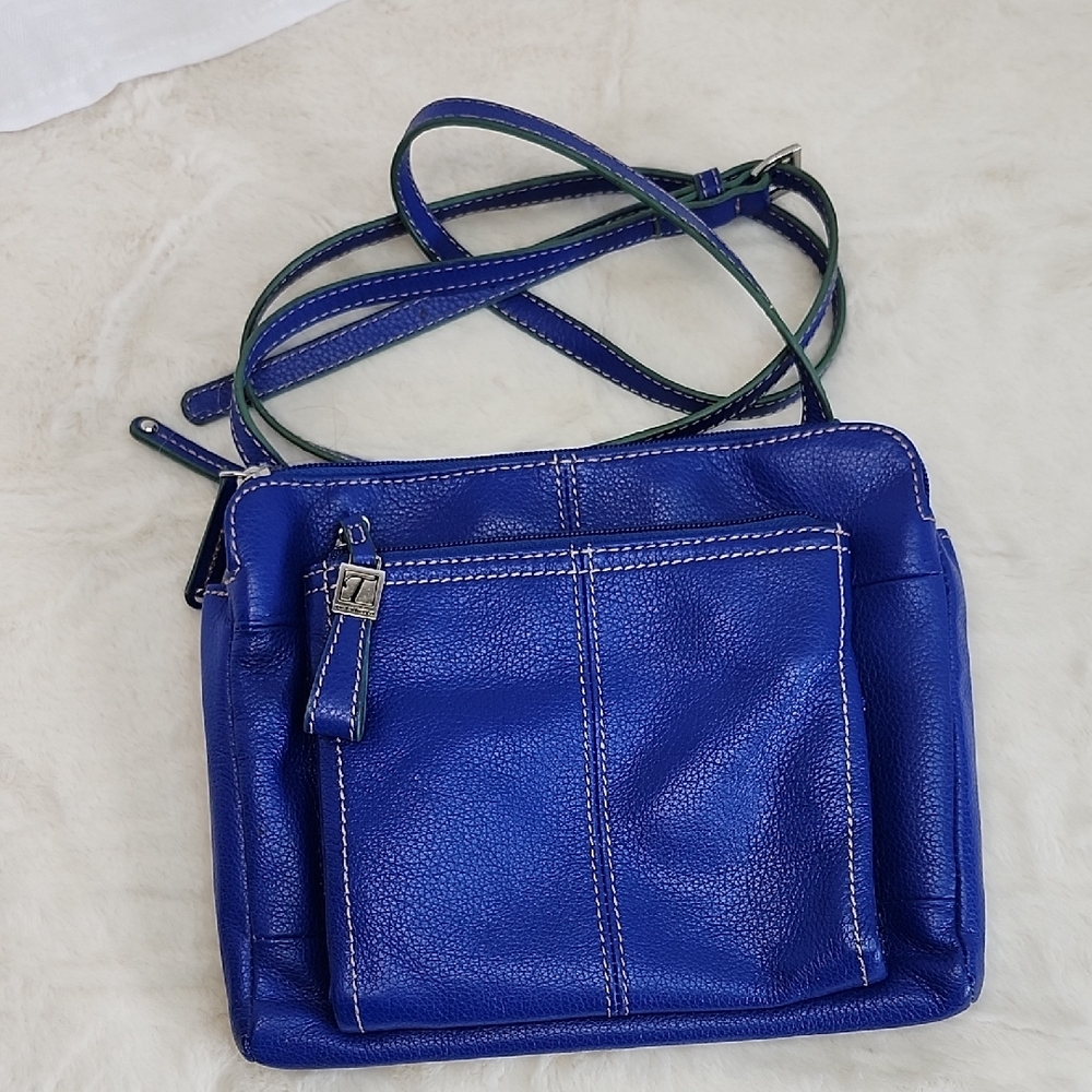 Tignanello Blue Leather Crossbody